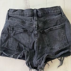 Dark Grey Distressed Denim Shorts